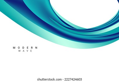 Stylish modern blue wave background vector