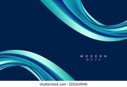 Stylish modern blue wave background vector