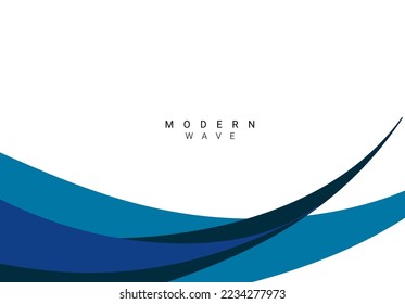 Stylish modern blue wave background vector