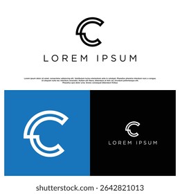 Logotipo C elegante e moderno com formas arrojadas, ideal para empresas inovadoras e marcas pessoais.