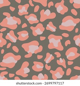 Elegante padrão de camuflagem moderno com formas abstratas orgânicas em tons de marrom e rosa, perfeito para design de moda, têxteis, embalagens e fundos.