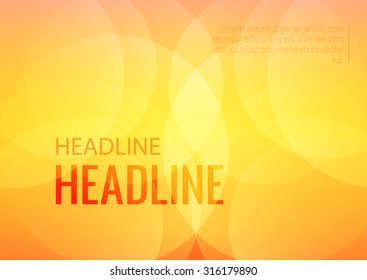 Stylish modern circle light beam bokeh blur effect orange yellow colorful attractive corporate company business document background template. Web site elements backgrounds collection.