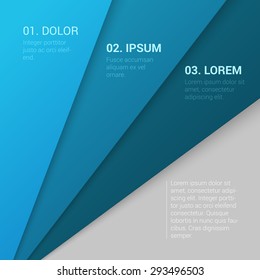 Stylish modern corporate blue background numbering enumeration report template mockup. Place your text and logo. Templates collection.