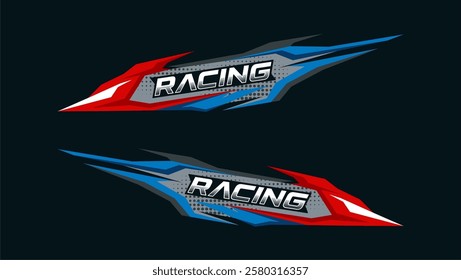 Stylish modern decal stripe pattern. decal wrap for the side of the racing car, and livery