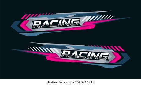 Stylish modern decal stripe pattern. decal wrap for the side of the racing car, and livery