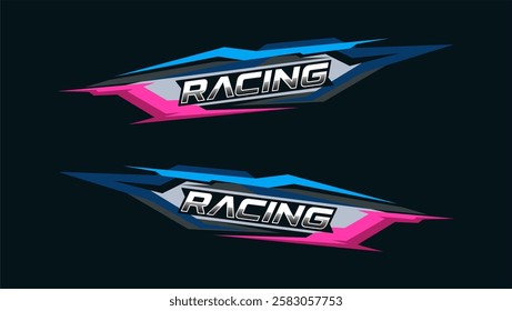 Stylish modern decal stripe pattern. decal wrap for the side of the racing car, and livery