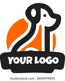 A stylish and modern dog logo featuring a minimalist and elegant design. Perfect for branding, corporate identity, pet businesses, and digital projects. 