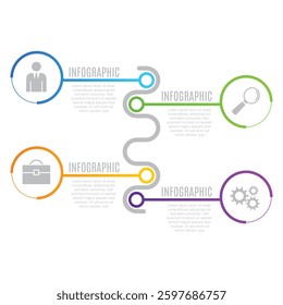 Stylish modern editable concept infographic template 4 steps business growth design