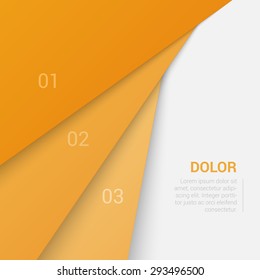 Stylish modern enumeration corporate orange background numbering report template mockup. Place your text and logo. Templates collection.