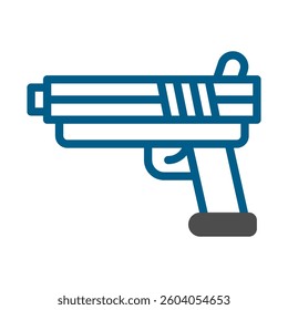 Stylish modern flat vector icon of hand gun