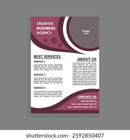 Stylish and Modern Flyer Design Featuring a Sophisticated Blend of Congo Brown, Light Maroon, and Crisp White Tones