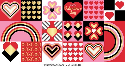 Stylish modern geometric pattern for Valentine's Day.