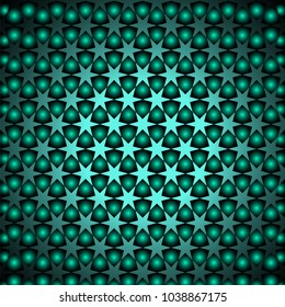 Stylish modern green shiny design pattern with stars. Vector illustration.