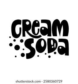 A stylish and modern hand-lettered phrase "Cream Soda" perfect for creating eye-catching designs for food and beverage brands, posters, and social media graphics