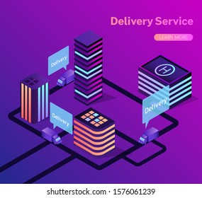 Stylish modern isometric vector Delivery Service illustration. 