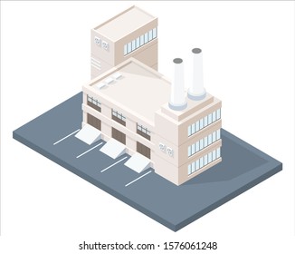 Stylish modern isometric vector Factory illustration. 