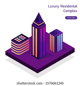 Stylish modern isometric vector Luxury Complex illustration. 