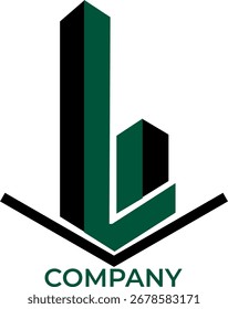Diseño de logotipo elegante y moderno con la inicial "L" con un aspecto profesional limpio.