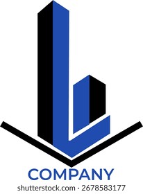 Diseño de logotipo elegante y moderno con la inicial "L" con un aspecto profesional limpio.