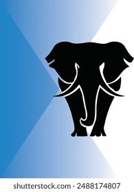 A stylish and modern logo featuring an elegant elephant with black and white coloring