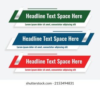 stylish modern lower third banner template design