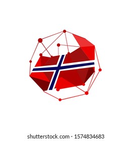 stylish modern norway flags logo. red blue cross norwegian flag vector design illustrations