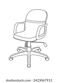 Stylish modern office chair, assorted set of black leather office chairs, Vector minimal office chairs angle view isolated on white background.