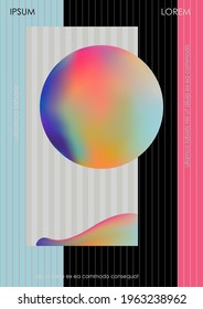 Stylish modern poster black background with gradient. Template for printing. Abstract creative futuristic poster.