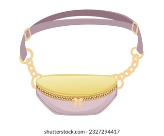 Stylish modern purple color waist banana bag vector illustration isolated on white background