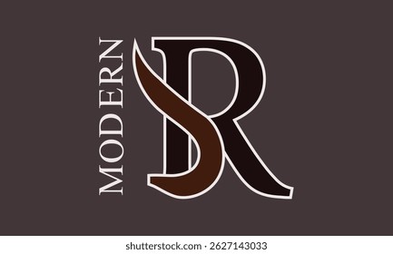 Stylish modern R or SR logo design.