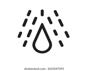 Stylish modern rain icon vector line art design concept