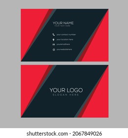 plantilla de diseño de vectores de tarjetas de visita estilizadas de color rojo y azul marino oscuro

