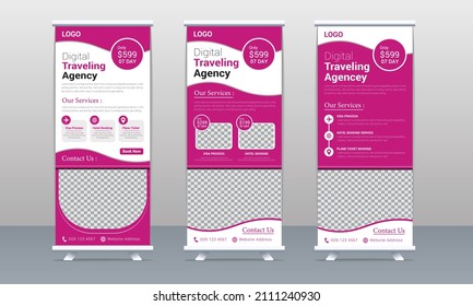 Stylish and modern roll up banner design for business