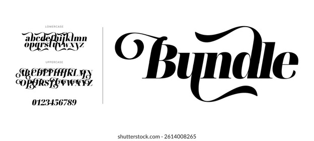 Stylish Modern Script Typeface with Decorative Swash Vector EPS