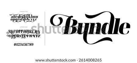 Stylish Modern Script Typeface with Decorative Swash Vector EPS