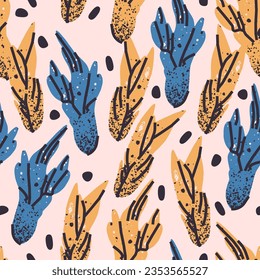 Stylish modern seamless pattern with carnation flowers. Vector background, design, print on fabric, packaging 