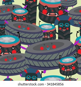 Stylish modern seamless pattern with characters