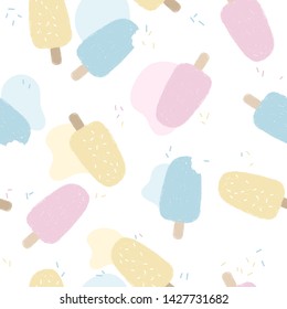 Stylish and modern seamless pattern. Sweet dessert background with drops.