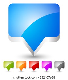 Stylish, modern speech bubbles or map markers with gloss (eps10)