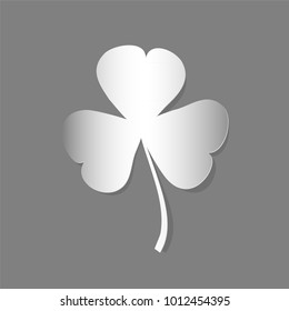 Stylish modern St. Patrick's day card. Stylized shamrock isolated on grey background. Vector illustration
