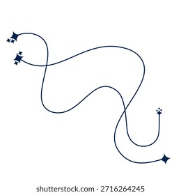 Elemento de diseño de ruta de estrella moderno y elegante para proyectos creativos, un toque caprichoso para la marca, el marketing, las invitaciones o el diseño de Sitios web, agregue una chispa hoy