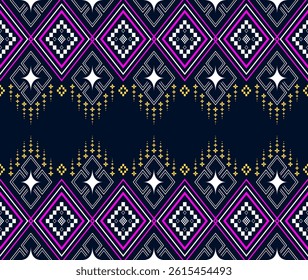 Stylish Modern Thai geometric  pattern in pink and gold tones, ideal for fashion design and digital textile printing. A perfect blend of tradition and modern aesthetics.