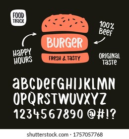 Stylish modern vector font. Alphabet and numbers.