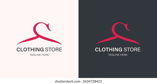 Stilvolles und modernes Vektorlogo-Design für ein Bekleidungsgeschäft oder eine Modemarke. Ideal für Boutiquen, Bekleidungsgeschäfte oder Online-Bekleidungsgeschäfte. 