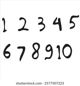 Stylish and modern vector of numbers, perfect for digital designs, business projects, and educational materials