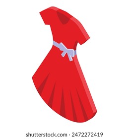 Stylish and modern vibrant red dress illustration on white background, perfect for summer wear and shopping