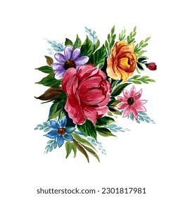Stylish modern watercolor flower design background vector