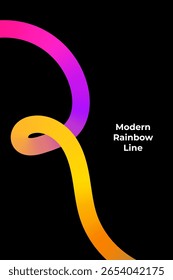 Fondo editable ondulado moderno elegante de la línea del gradiente del arco iris para el Anuncio, el volante, el cartel y más