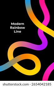 Fondo editable ondulado moderno elegante de la línea del gradiente del arco iris para el Anuncio, el volante, el cartel y más