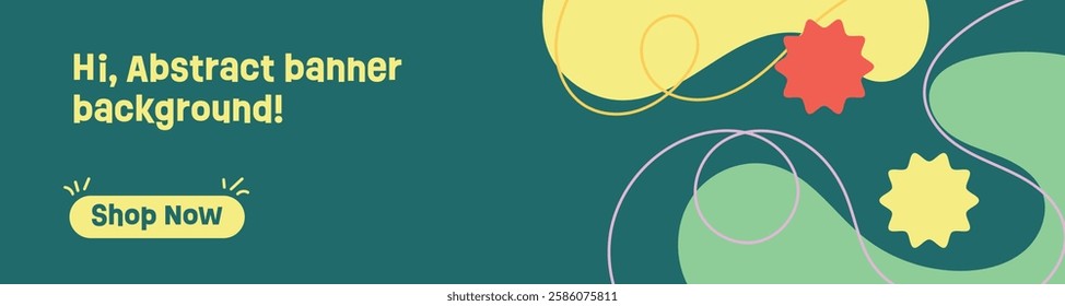A stylish and modern web banner design featuring abstract shapes and a vibrant color palette. Perfect for digital marketing, social media ads, website headers, and promotional materials